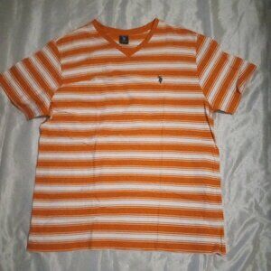 US Polo Assn. men's short sleeves t-shirt orange/white size XXL